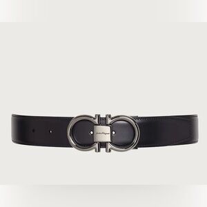 Nwt Men’s Ferragamo reversible adjustable Gancini belt in Black/Hickory size 32